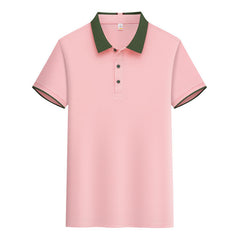 Contrast Color Lapels Polo Shirt - kinko