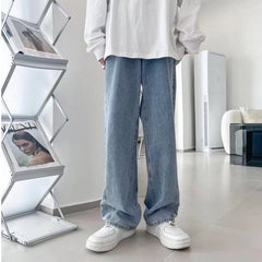 INS Hong Kong Style Loose Straight Mop Wide Leg - kinko