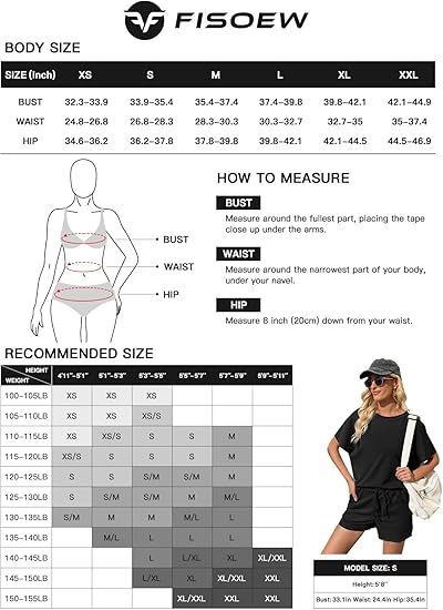 Fisoew Womens Summer 2 Piece Outfits Oversized Casual Short Sleeve Tops And High Waisted Shorts Workout Lounge Short Sets - kinko