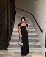 Solid Color Diamond Evening Dress - kinko