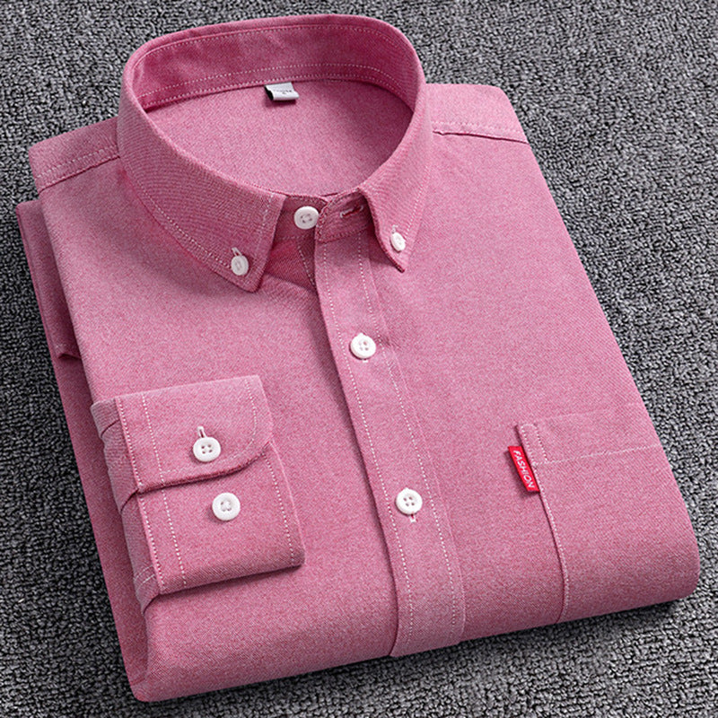 Pure Cotton Washed Oxford Woven Shirts Men - kinko