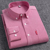 Pure Cotton Washed Oxford Woven Shirts Men - kinko