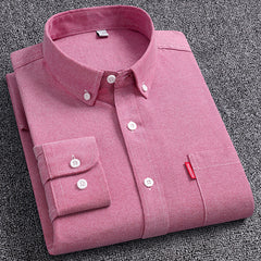 Pure Cotton Washed Oxford Woven Shirts Men - kinko
