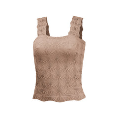 Square Collar Sports Underwear Jacquard Vest - kinko