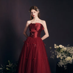 Red Long Dress Heavy-duty Tube Top For Women - kinko