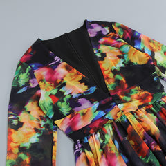 V-neck Split Comfort And Casual Dress - kinko