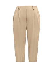 Pleated Detail Pants with Pockets - kinko