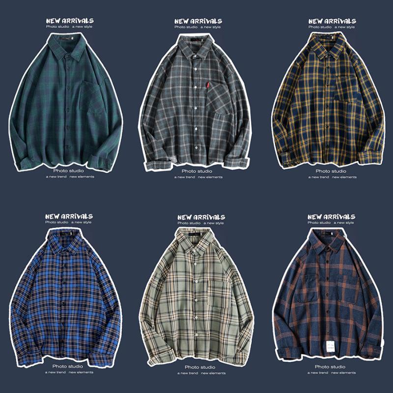 Loose Fashion Personality Men's Retro Plaid Coat - kinko