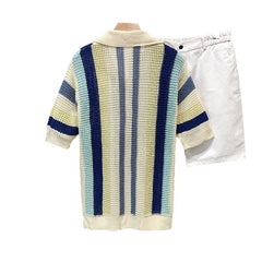 Dopamine Stripe Loose Casual Shirt - kinko