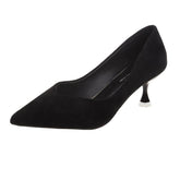 Single Mid-heel Suede Soft-soled High-heeled Shoes