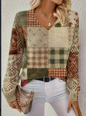 Printed Casual Cape Coat Cardigan Sweater - kinko