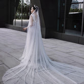 Luxury Heavy Industry Bridal Pearl Veil - kinko