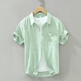 Summer Japanese Tie-dye Printed Short-sleeved Shirt Men - kinko