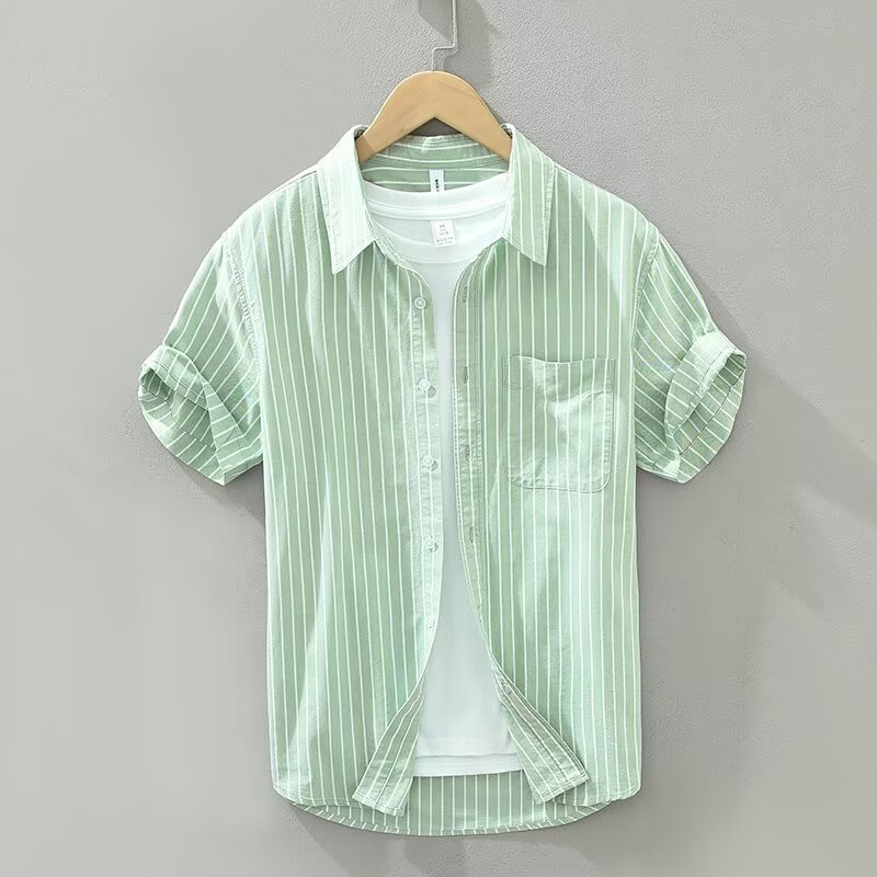 Summer Japanese Tie-dye Printed Short-sleeved Shirt Men - kinko