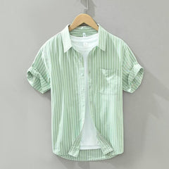 Summer Japanese Tie-dye Printed Short-sleeved Shirt Men - kinko