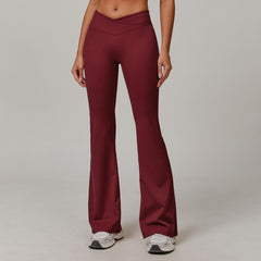 High Waist Running Sports And Leisure Skinny Versatile Bell-bottom Pants Women - kinko