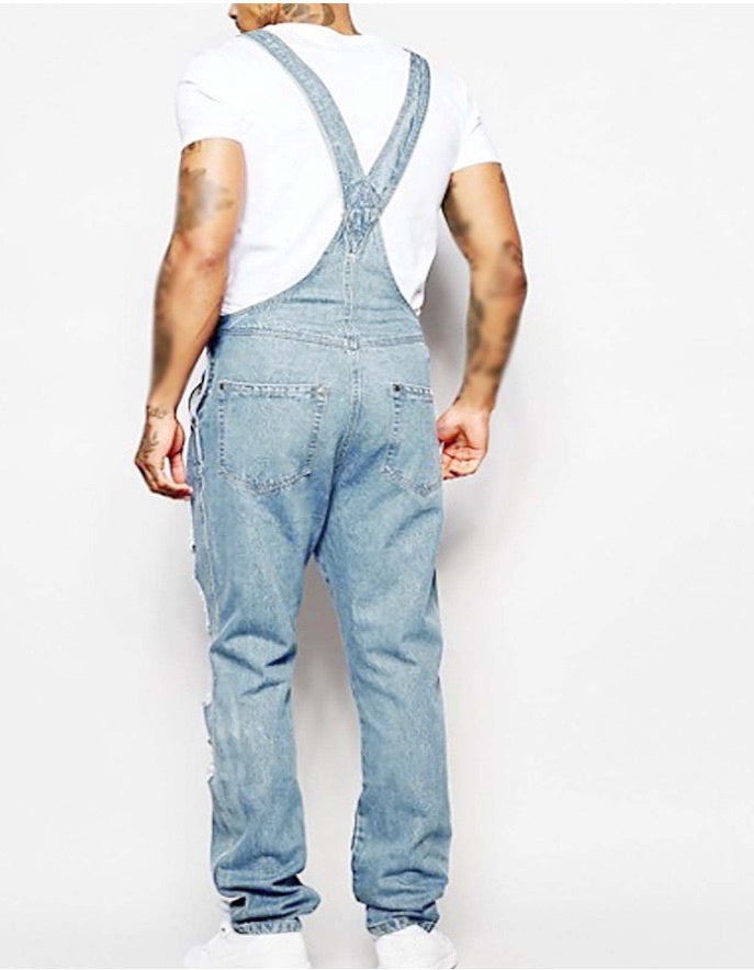 Fashion Men's Sling Denim Romper - kinko