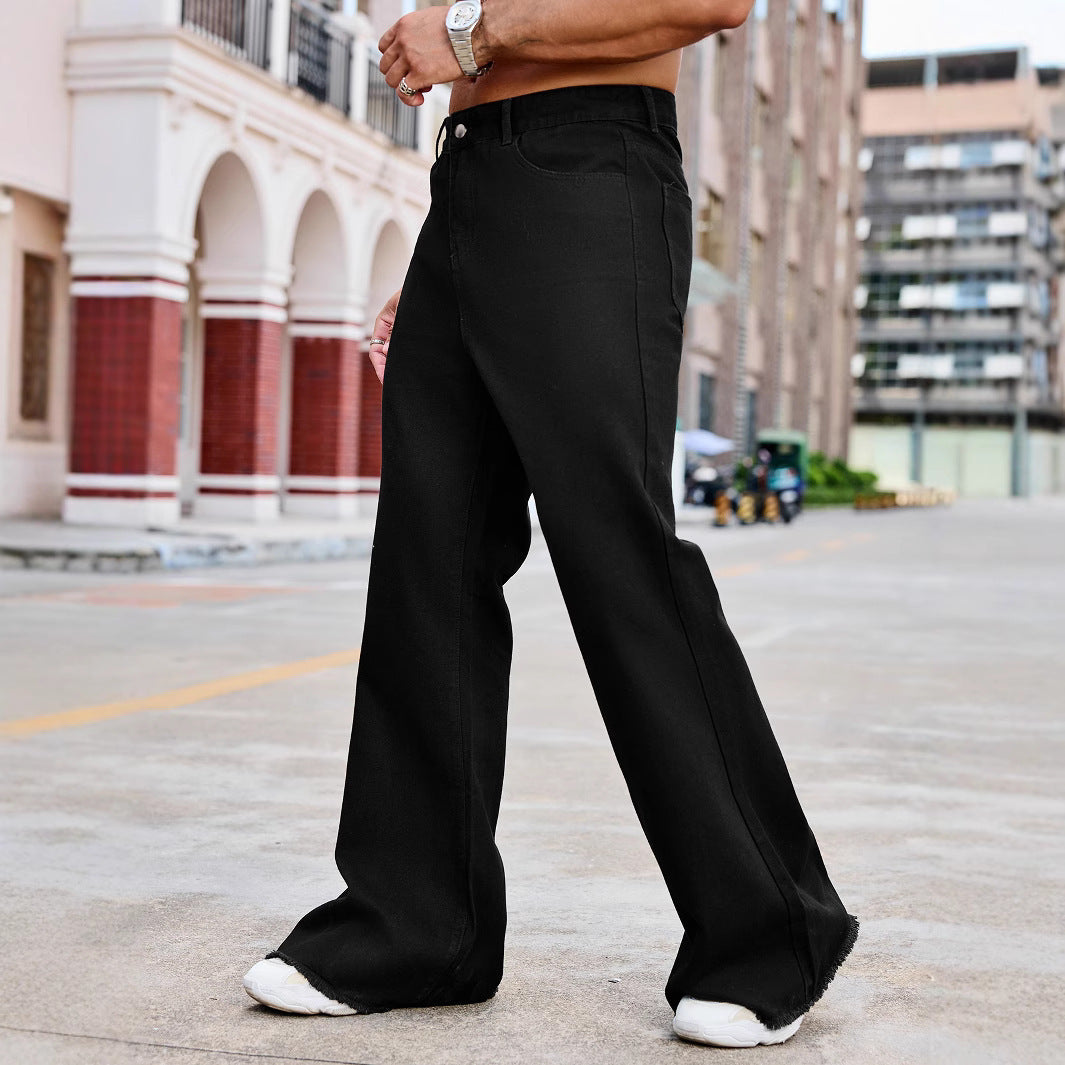 Black High Waist Machete Bootcut Casual Slim Jeans - kinko