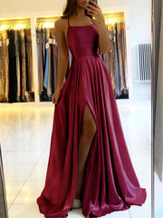 Amazon Long European And American Style Dress Slim Strap Back-to-back Dress High Slit Dance Host Dress - kinko
