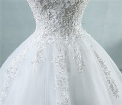 High Waist Wedding Dress With Deep V-neck - kinko