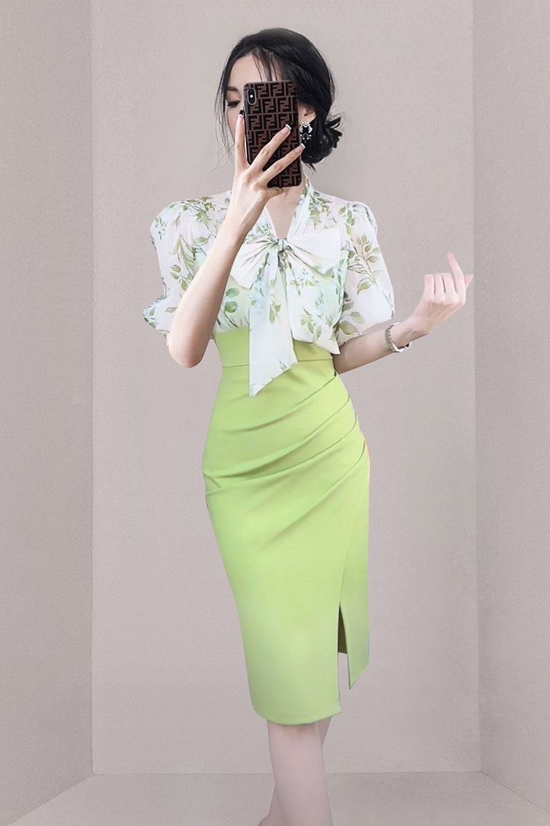 Niche Split Bag Buttock Temperament Fake Two Dresses - kinko