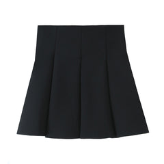 Spring Solid Color Sleeveless Shirt Style Straight Cut Vest Loose Mini Skirt Women - kinko