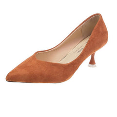 Single Mid-heel Suede Soft-soled High-heeled Shoes