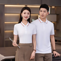 Summer Ice Silk Beaded Polo Shirt Men's Business - kinko