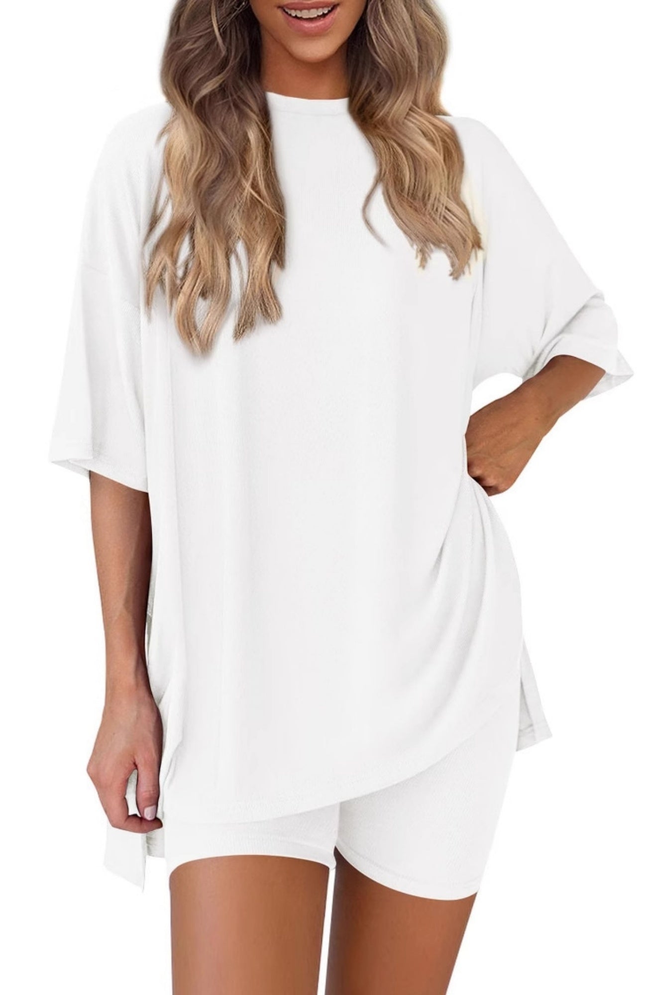 New Loose Fashion Solid Color Casual Two-piece Suit - kinko