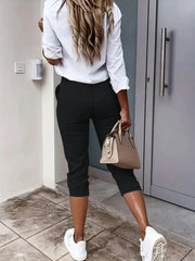 Pleated Detail Pants with Pockets - kinko