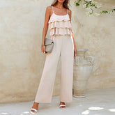 Women's European And American Style Lotus Leaf Suspender Jumpsuit - kinko