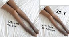 Fake Translucent Plus Size Leggings Fleece Lined Tights Fall And Winter Warm Fleece Pantyhose Women Fleece Lined Pantyhose Thermal Winter Tights