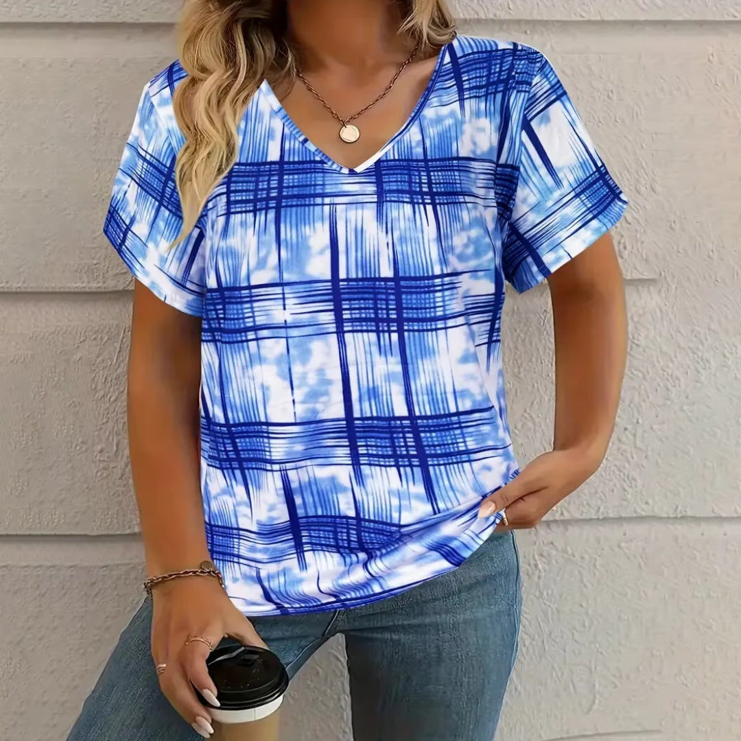 Summer New Casual Multicolor Design Women's T-shirt - kinko