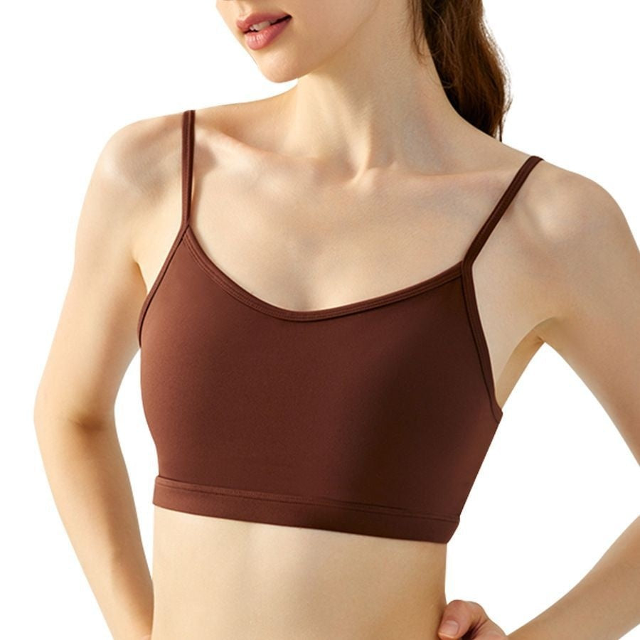 Yoga Vest Women's Water Drop Fixed Cup Spaghetti Strap Underwear - kinko