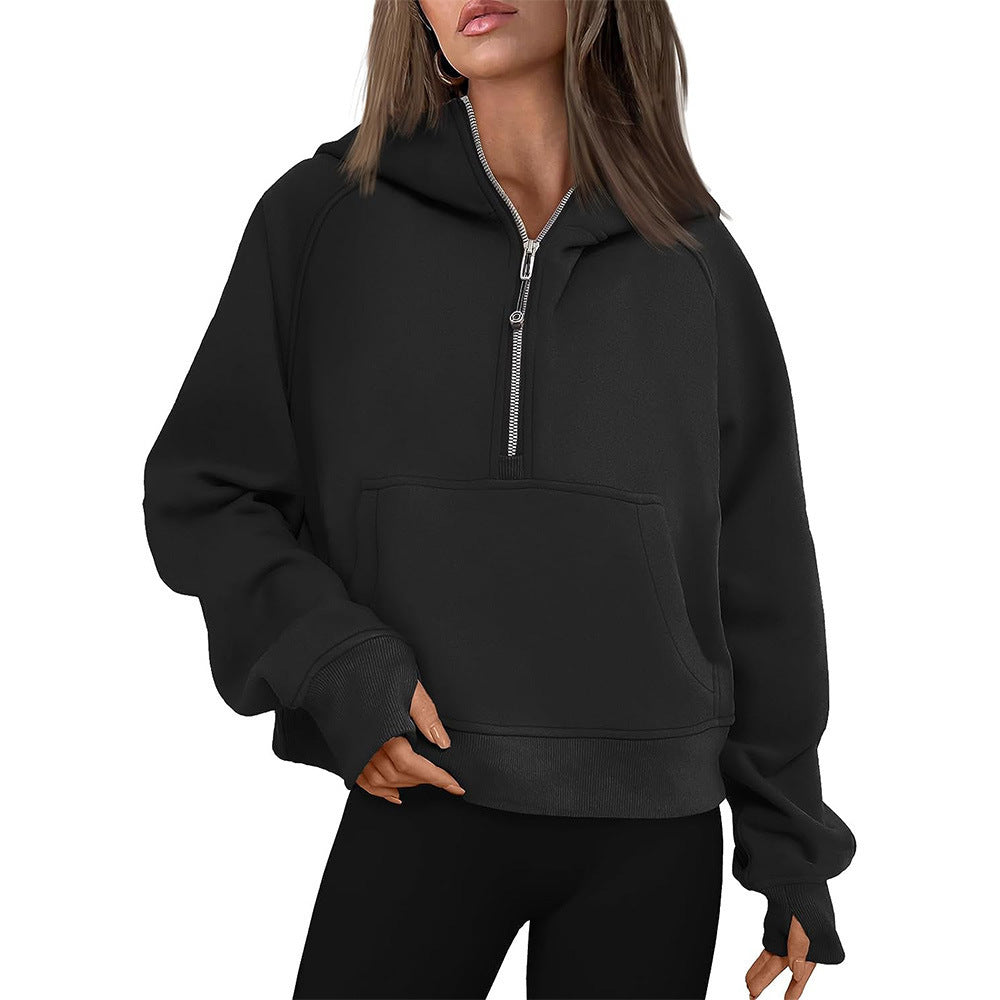 Fall Winter Hooded Zipper Thickening Sweater - kinko Global Holdings inc