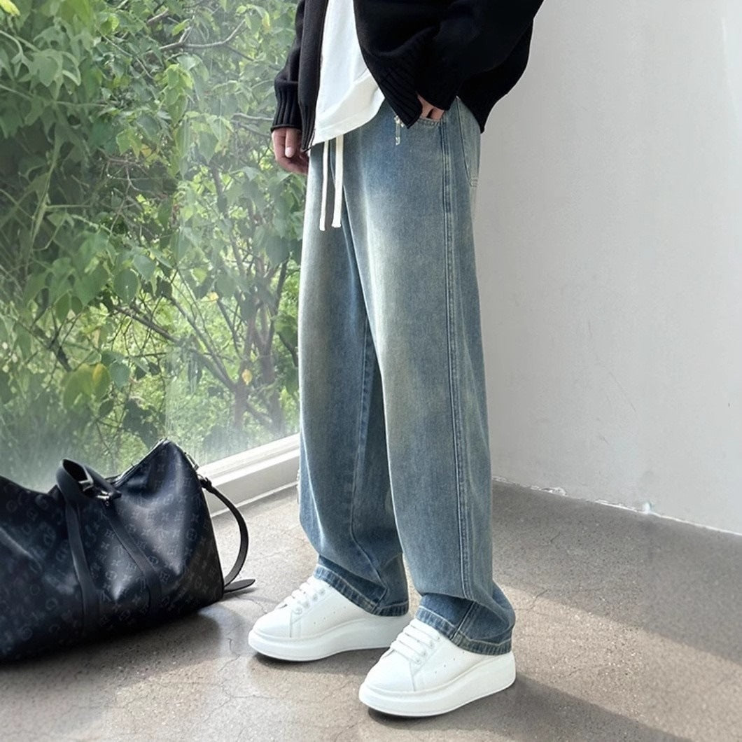 Spring And Summer Straight Loose Men's Pants High Street Washing - kinko