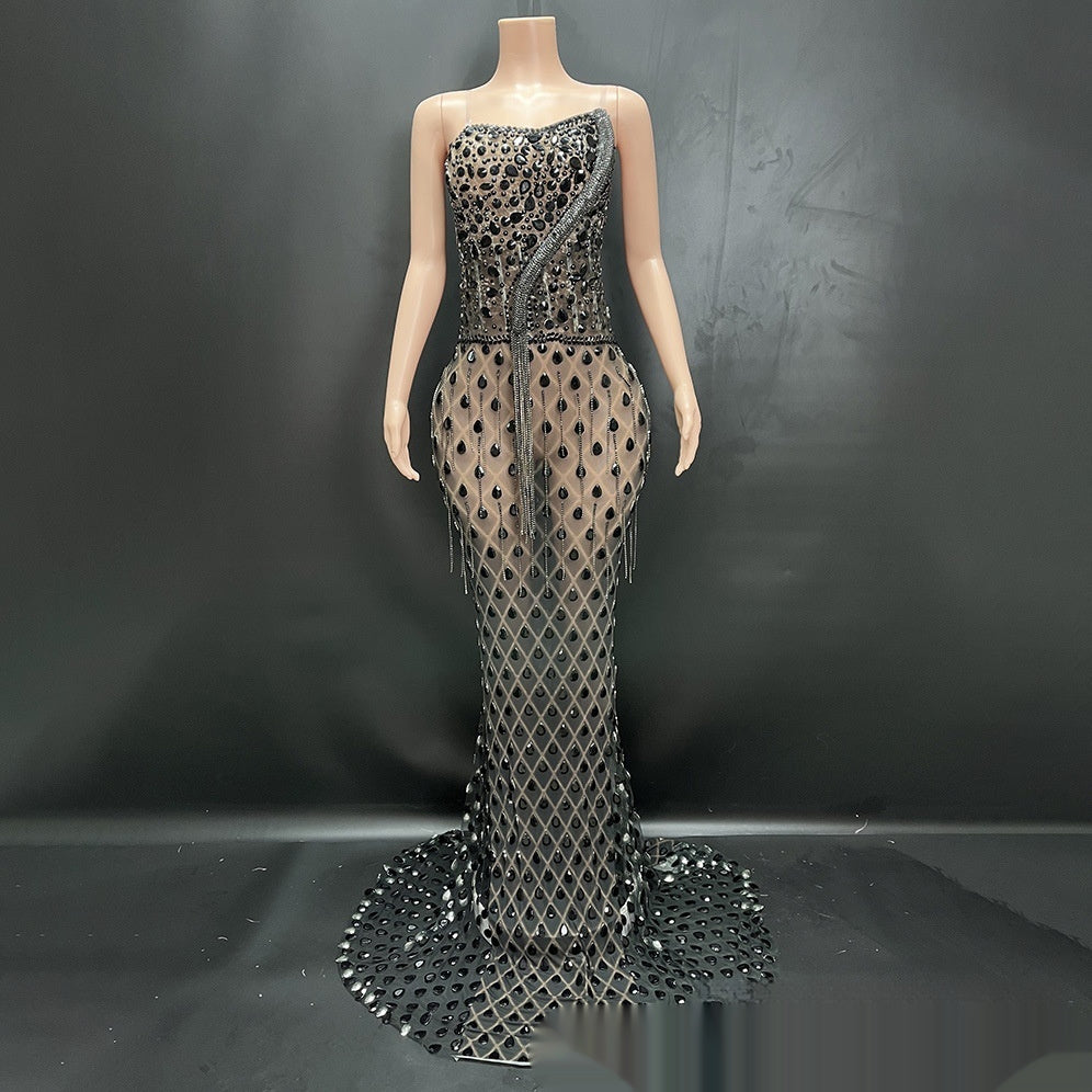 No Back Traceless Sexy Elegant Fishtail Gown - kinko