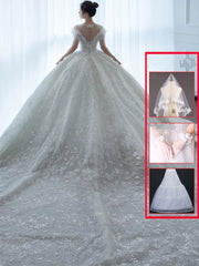 Off Shoulder French Main Wedding Dress - kinko