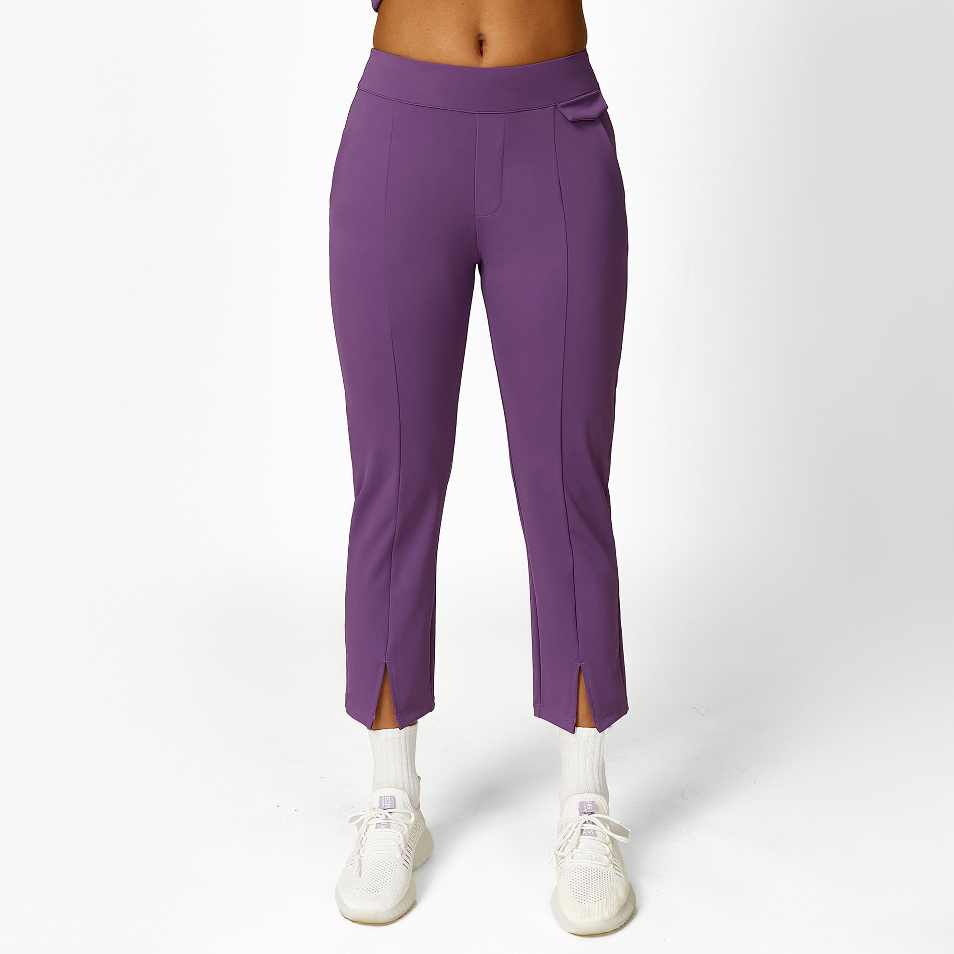 Loose Half Zipper And Lapel Sleeveless Top Casual Trousers Lace-up Shorts Three-piece Set - kinko