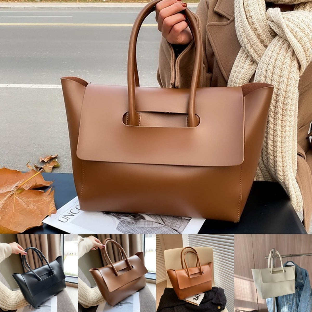 Fashion Women Shoulder Bags Large Capacity Handbags Simple Retro Tote Bags Solid Color Famous Brand High Quality Bags - kinko Global Holdings inc