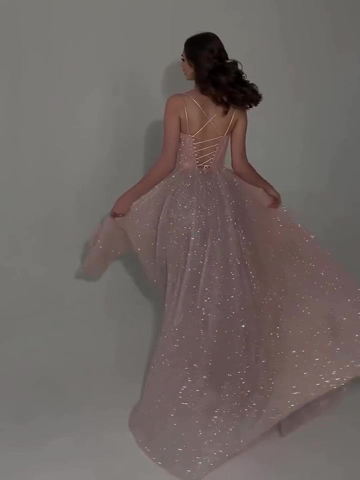 Sequined Backless Evening Dress - kinko