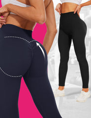 Leggings - Cropped High-waisted Seamless Solid Black - kinko
