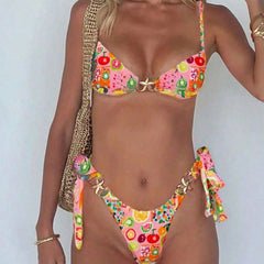Bikini Fruit Colorful Swimsuit Women Metal Summer Women Swimwear