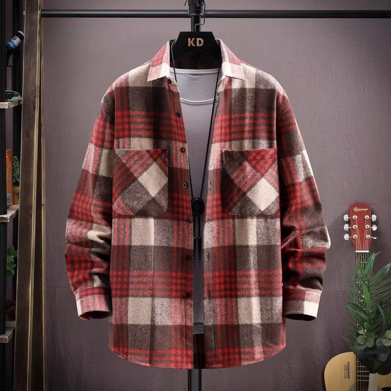 Handsome Lapels Shirt Coat Trendy Men - kinko