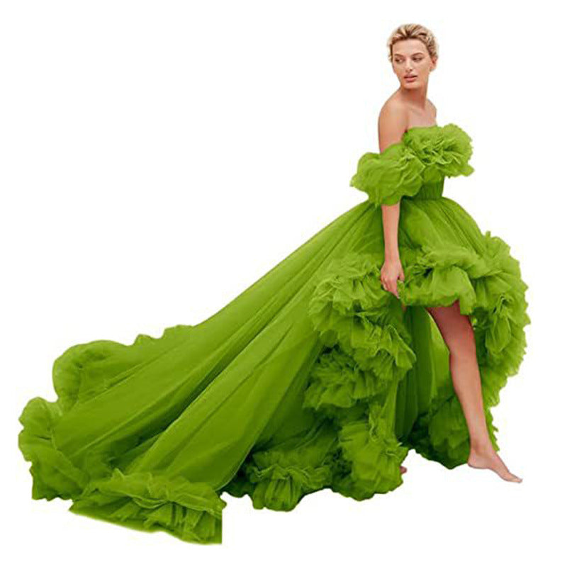 Tube Top Short Front And Long Back Dress - kinko