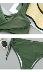 Swimsuit Women Sexy High Waist Backless Triangle Split Swimsuit Ladies Bikini