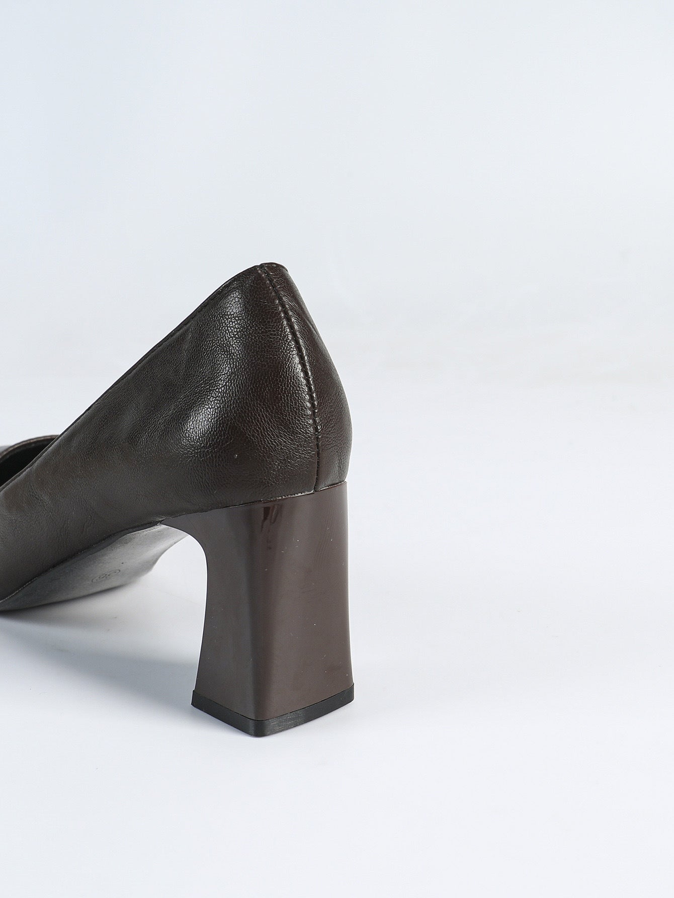 Vintage Mary Jane Small Leather Shoes Shallow Mouth Pumps Women Square Toe Chunky Heel High Heels High Grade - kinko Global Holdings inc