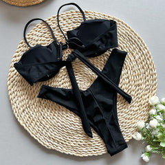 Bikini Sexy Bikini Solid Color Push up Split Women Swimsuit Swimsuit Women