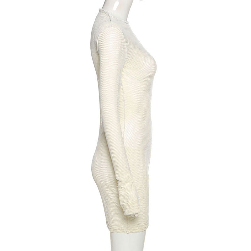 See-Through Dresses With Long Sleeves Cover The Hips - kinko