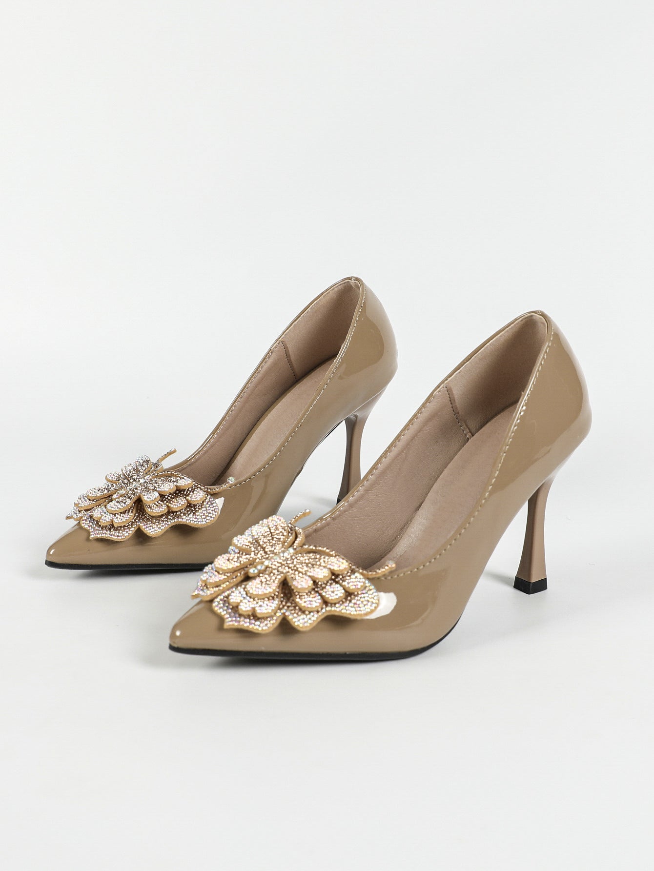 Spring Pointed Toe Low Cut 9cm High Heel Stilettos Bow Rhinestone Cocktail Marriage Gift Shoes - kinko Global Holdings inc